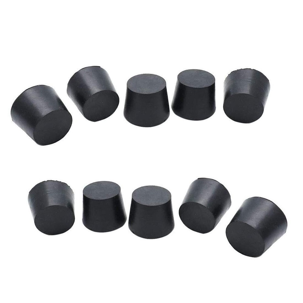 10Pcs Black Lab Plugs Solid Rubber Stoppers Size RS-6.5 Length 1" Diameter 1....