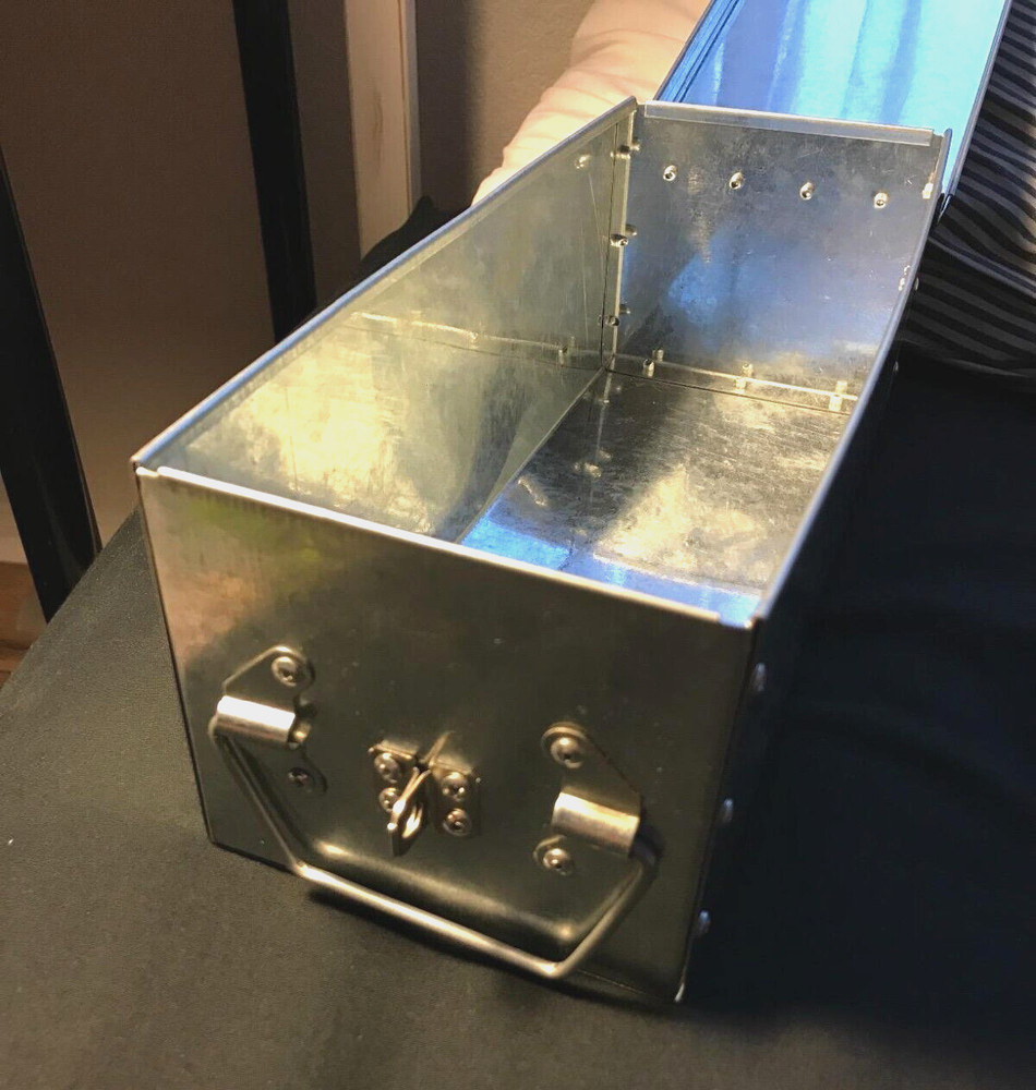 2Pack Lock Box W/ Folding Handle Durable Metal Storage Chest Stackable Portable