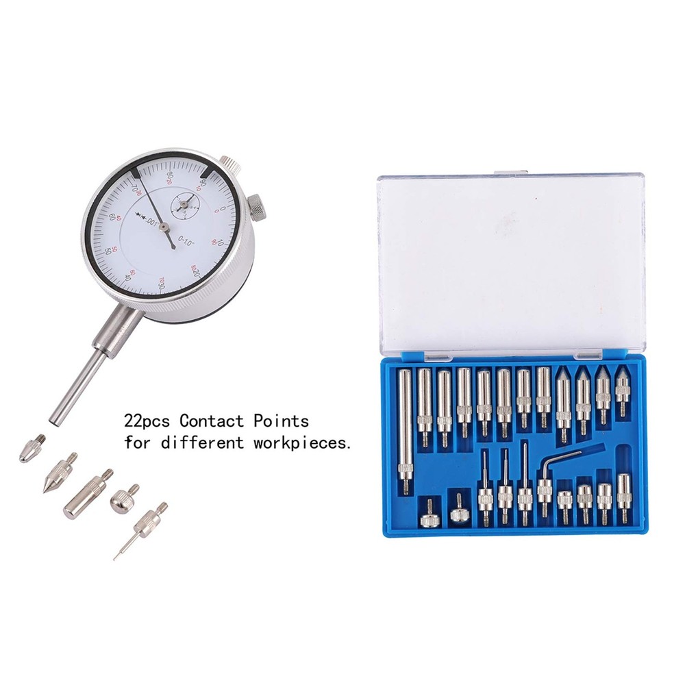 Dial Indicator with Magnetic Base Holder Fine Adjustable Long Arm 0-1"...