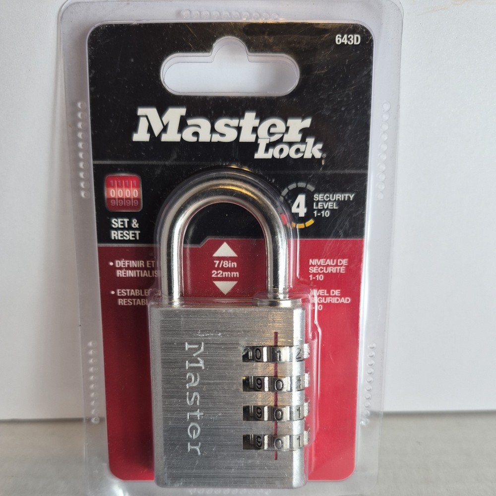 MASTER LOCK, Set Your Own Word Combination Padlock, 643DWD
