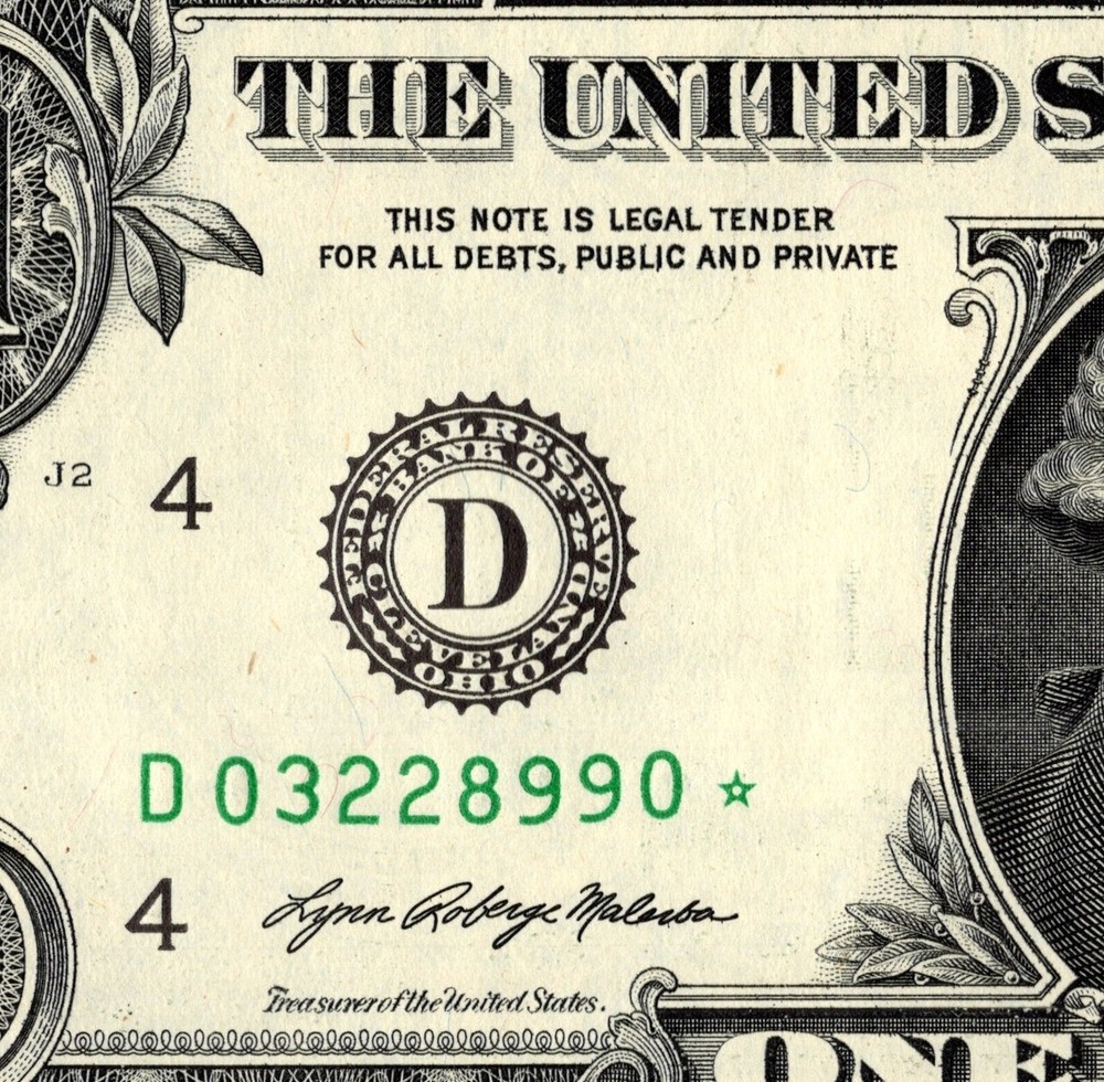 2021 D Star note One Dollar Bill D03228990* 500k Run