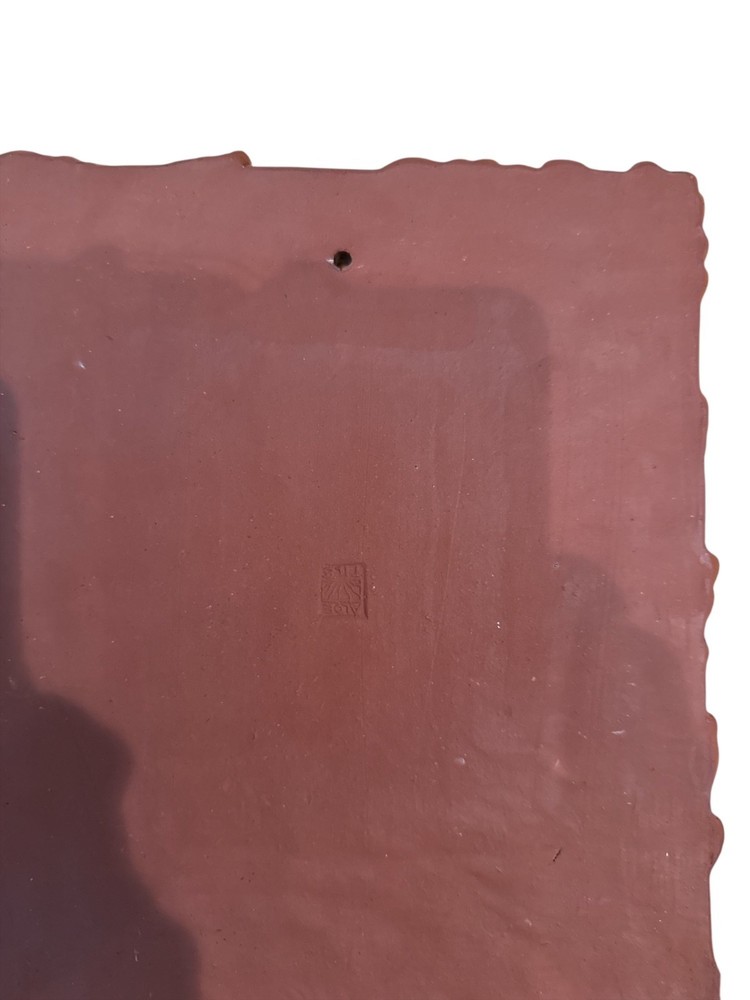 Alamo Tile Grape & Leaf Ceramic Framed Mirror Signed READ