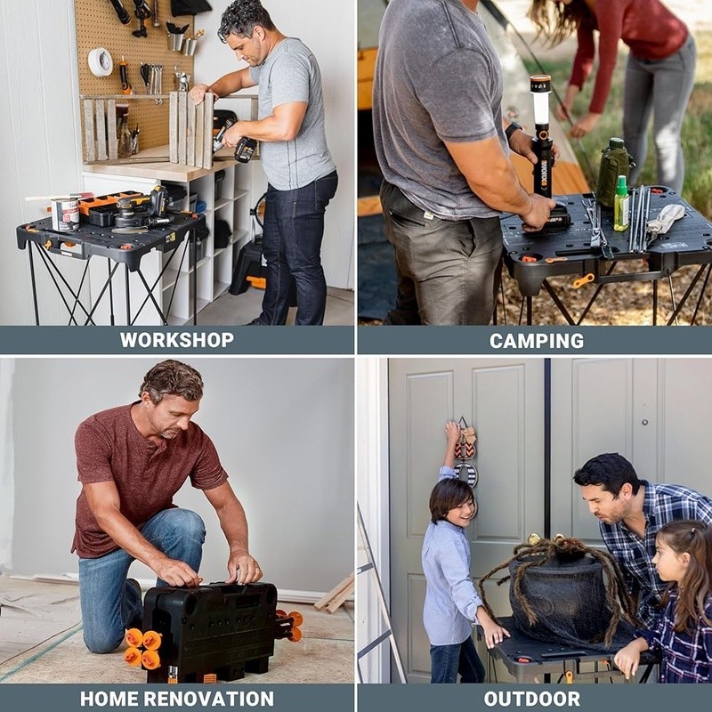 Lightweight Portable Workbench Folding Table 300 lbs Capacity Easy Storage New