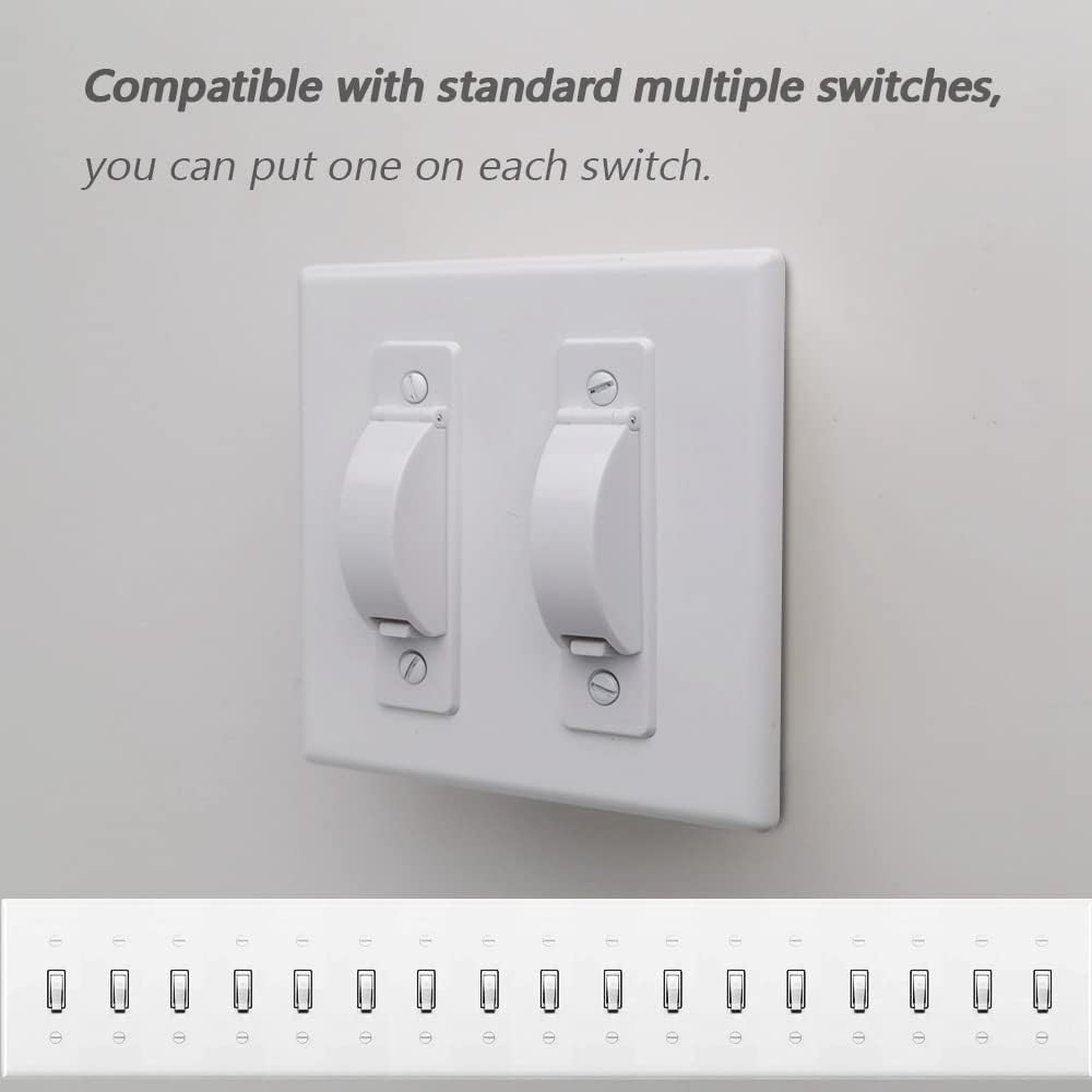 Wall Switch Guard, ILIVABLE Childproof Light Plate 2 Pack, White
