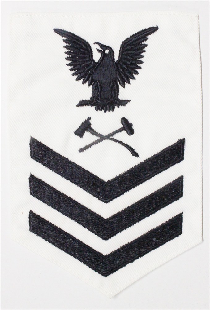 USN Navy Rate: PO1, Damage Controlman - white