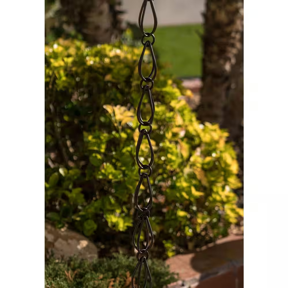 8.5 Ft. Aluminum Teardrop Rain Chain (Black)
