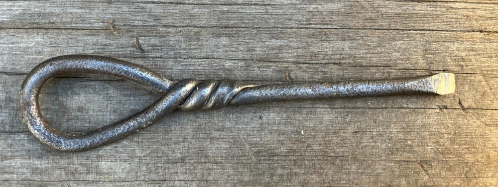 Antique 6" Blacksmith Made Twisted Iron Screwdriver