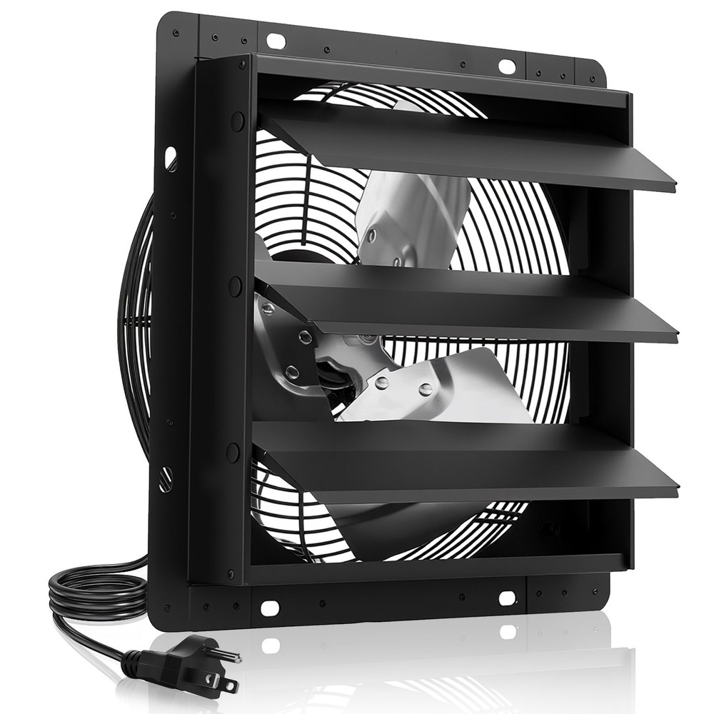 10 inch Shutter Exhaust Fan Wall Mounted Attic Vent Fan Smart Programming