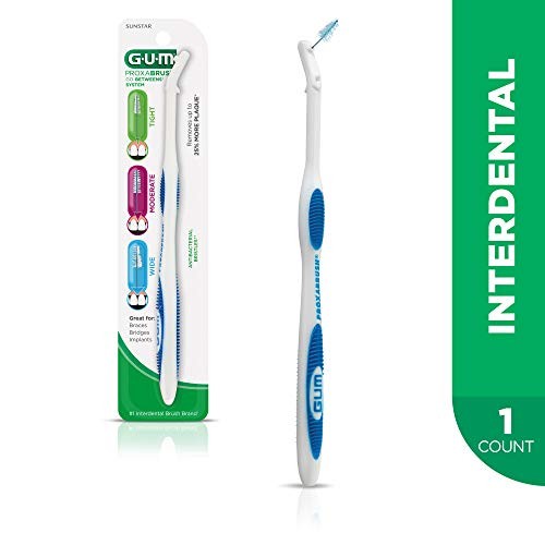 GUM Proxabrush Permanent Handle Refills - 1 Count (Pack of 1), Blue
