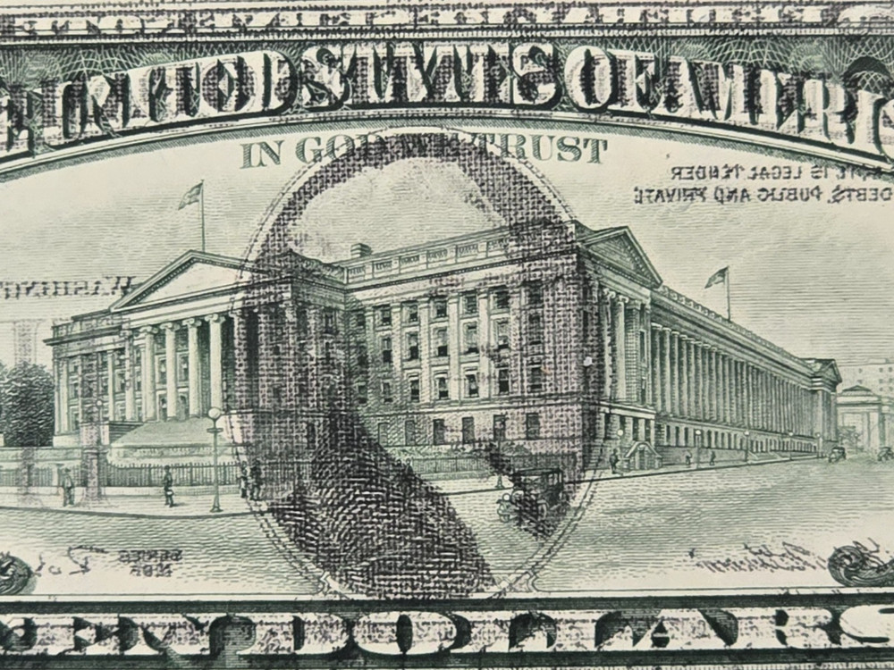 1995 $10 ERROR; OFFSET PRINTING; PCGS CH UNC 64!