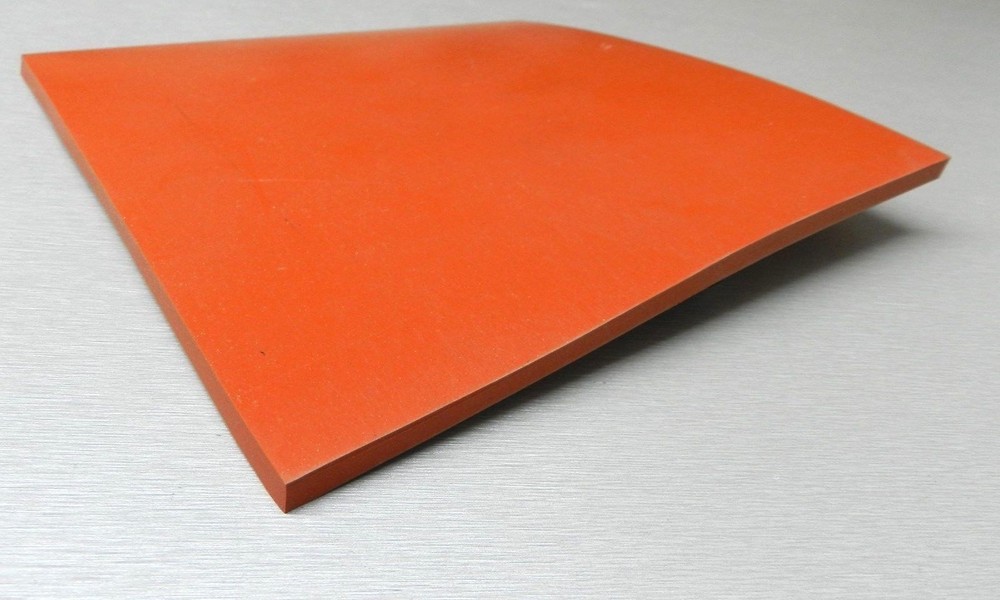 4" Square 1/4" Thick Silicone Rubber Sheet High Temp Solid Red/Orange Grade 4x4"