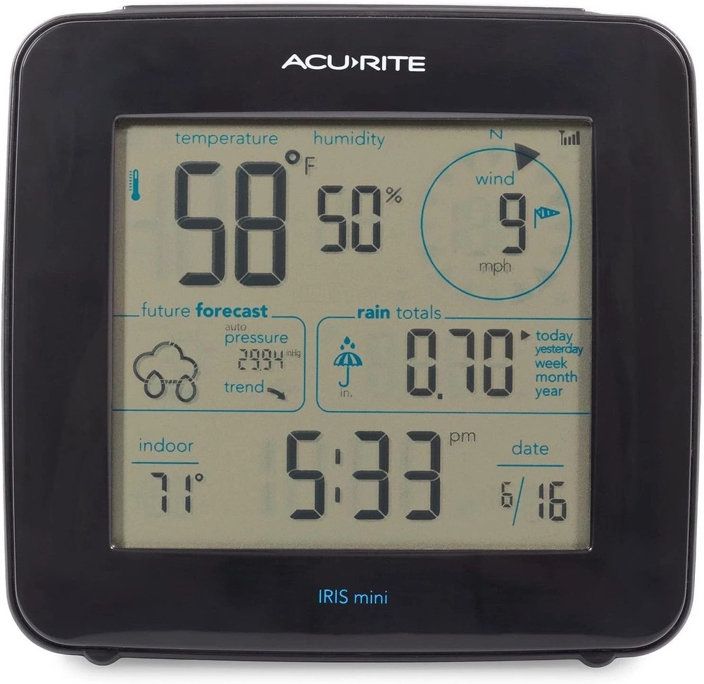 Sleek Iris Weather Station: Real-Time Forecasts & Multi-Feature Wireless Display