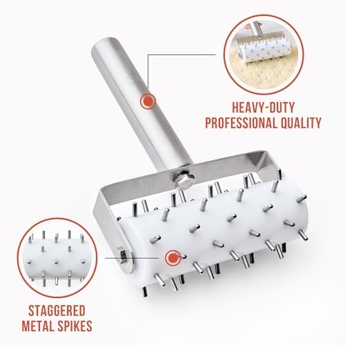 Stainless Steel Pizza Dough Docker Roller - Essential Kitchen Tool for Crackers,