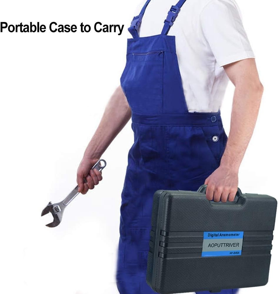 Pro HVAC Anemometer Handheld CFM Meter Wind Speed Meter with USB Data Export ...