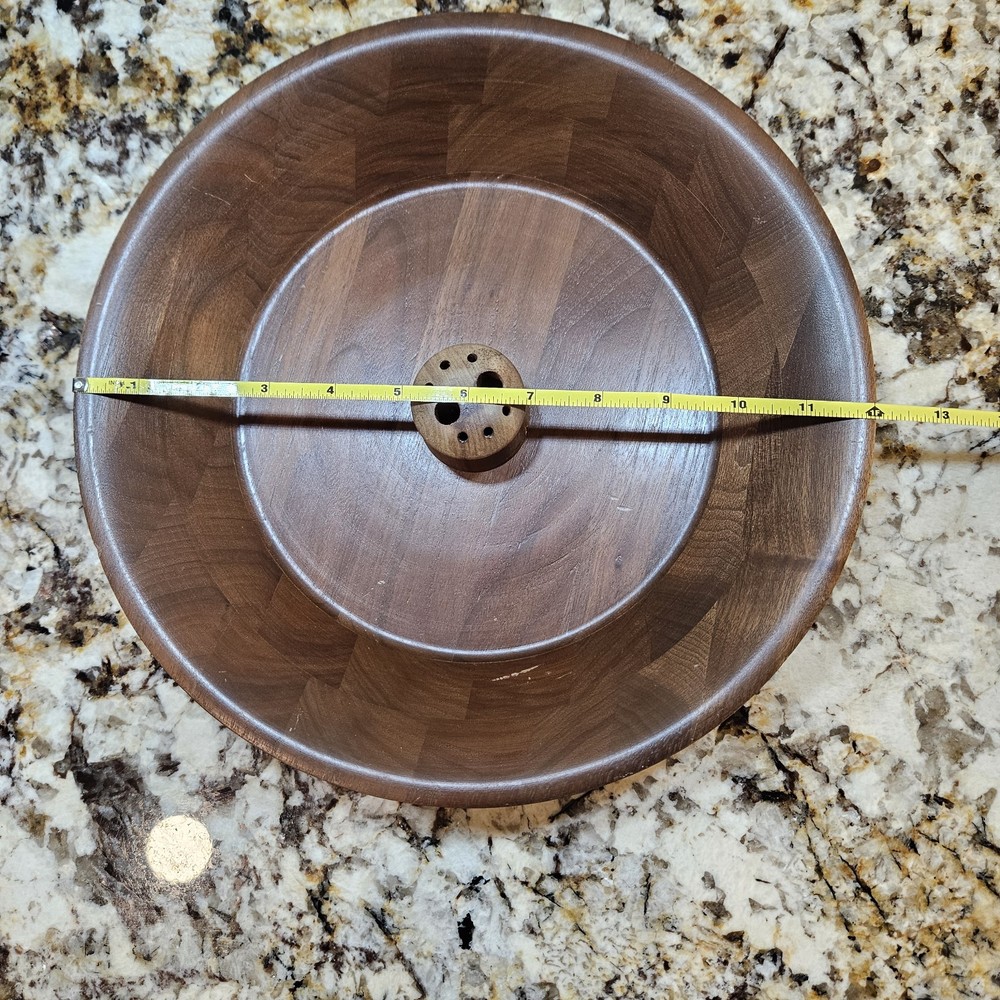 Walnut Nut Bowl 12" With Hole For Tools. Tools Not Included.