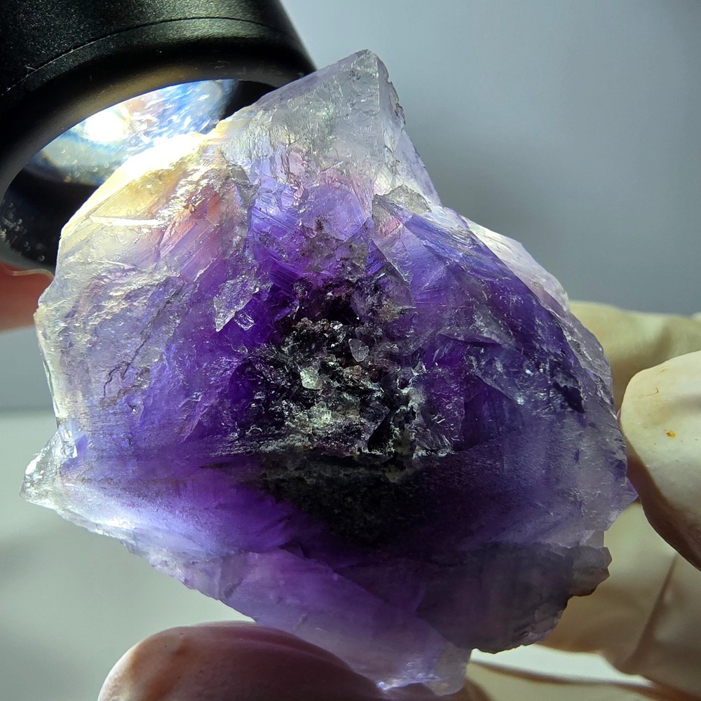 Phantom Fluorite Cube Specimen, purple white Okorusu, Namibia 45*37*26mm