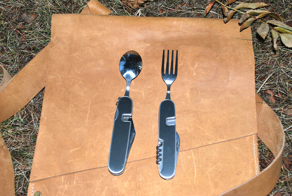Survival Spoon Fork Multi-tool Corkscrew Awl Knife Can Opener Emergency Prepper