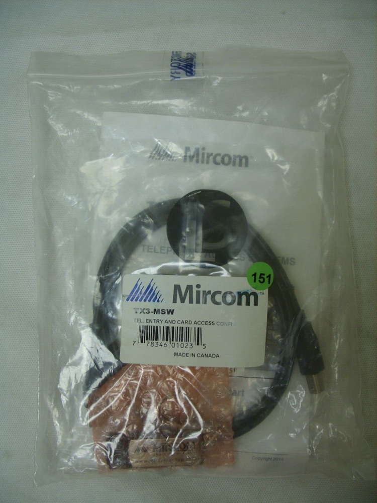 Mircom Telecom Entry & Card Access Configuration USB Software Kit TX3-MSW