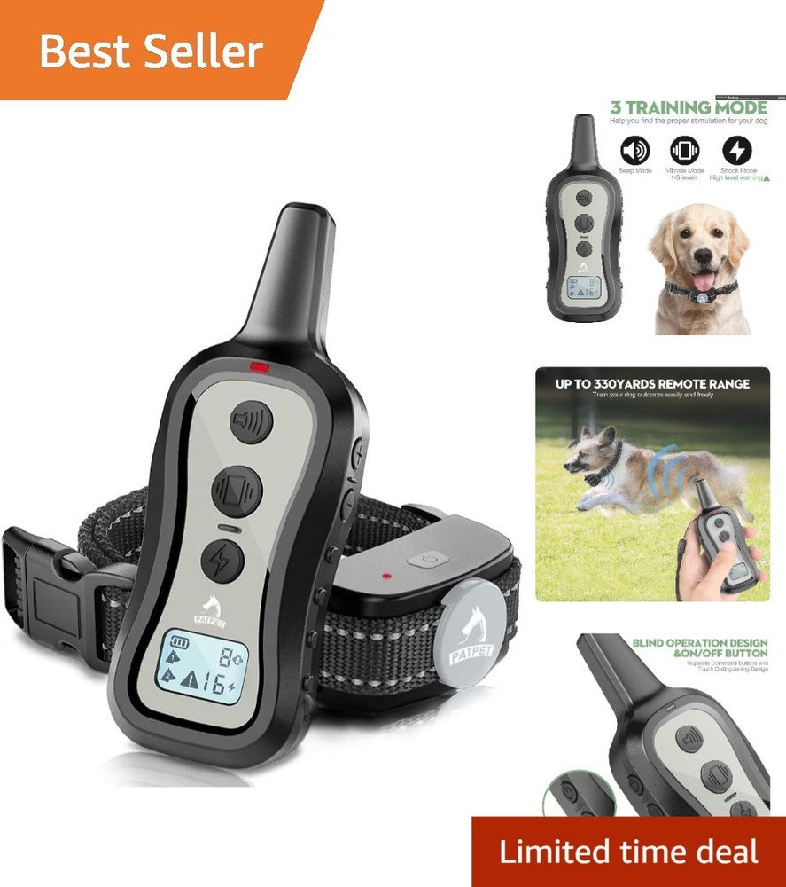 Versatile Shock Collar with Remote Control - Beep & Vibration Modes for Dogs