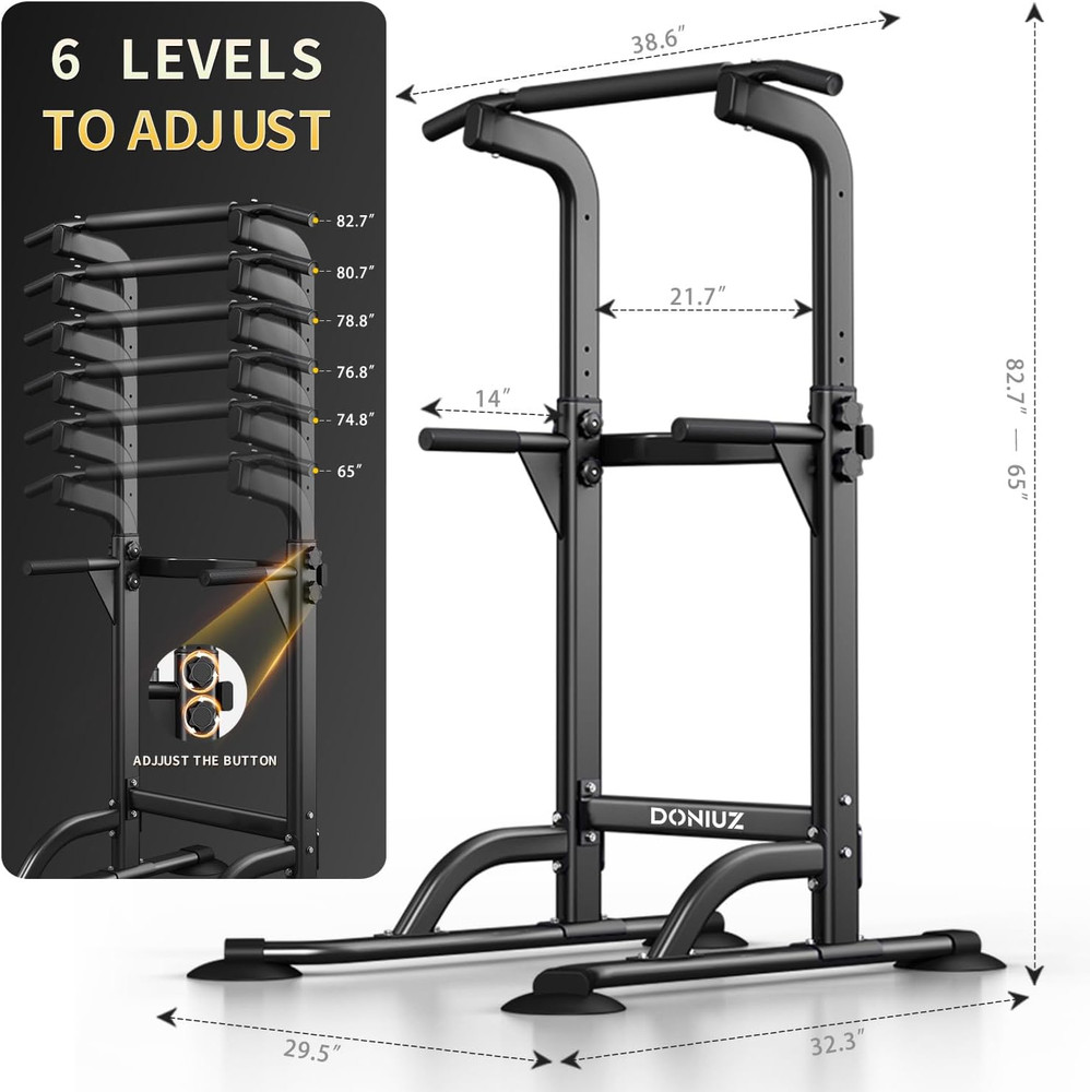 Power Tower Pull up Bar and Dip Station, Multi-Function Home Gym, Strength Train