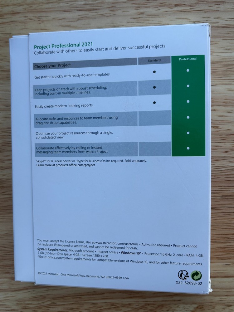 Microsoft Project 2021 Professional – USB Installer – Retail box .