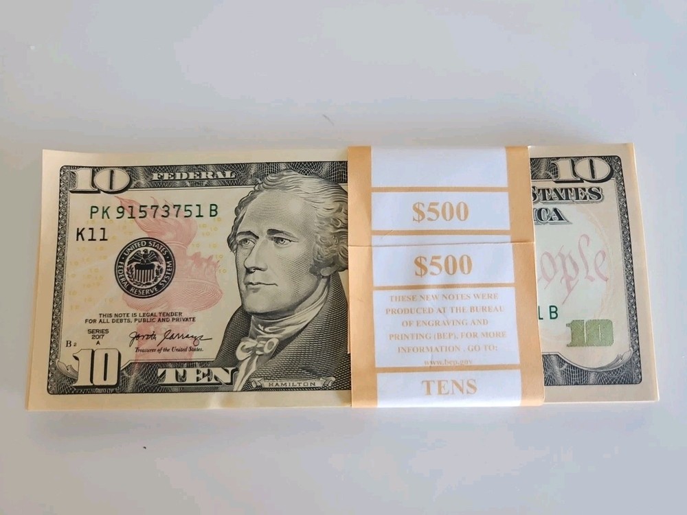 50 CRISPY NEW  UNCIRCULATED Ten Dollar Bills ($10 Bills) In Sequential Order