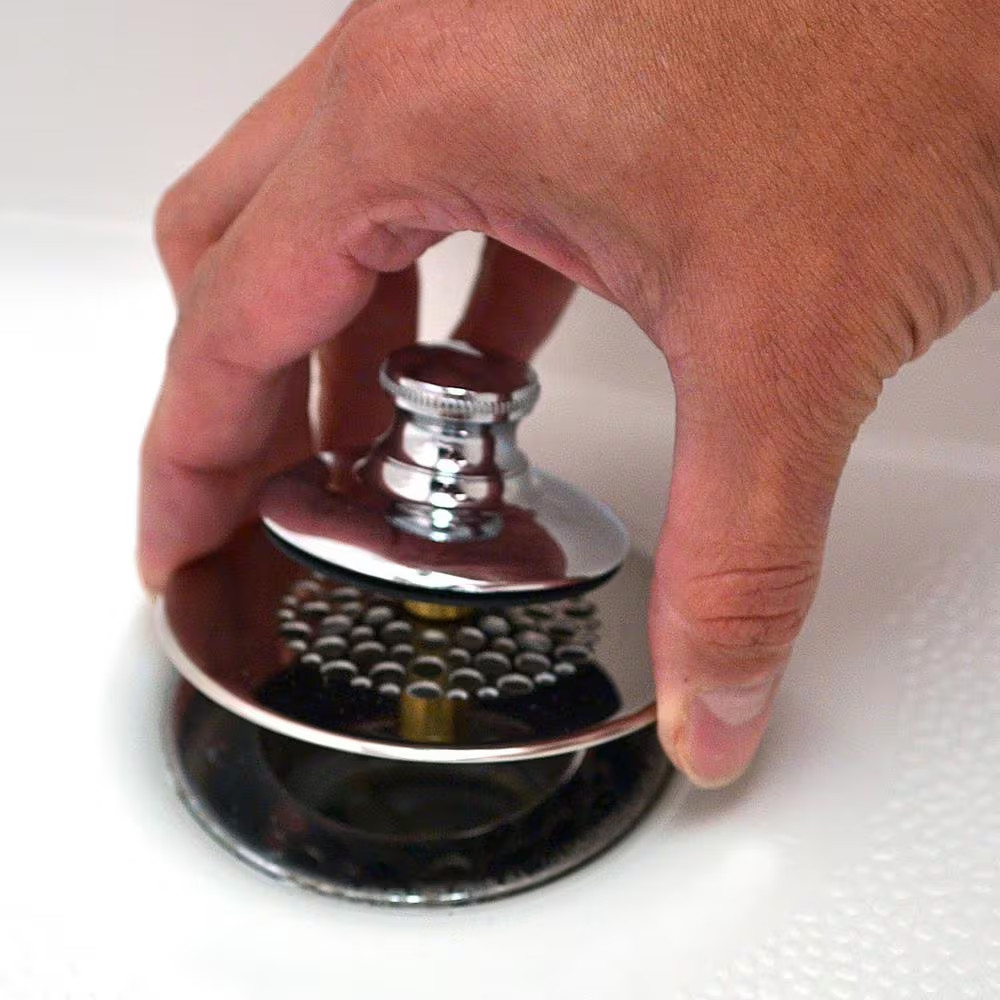 Watco 48750-PP-CP-G-2P Universal NuFit Push Pull Bathtub Stopper & Grid Strainer