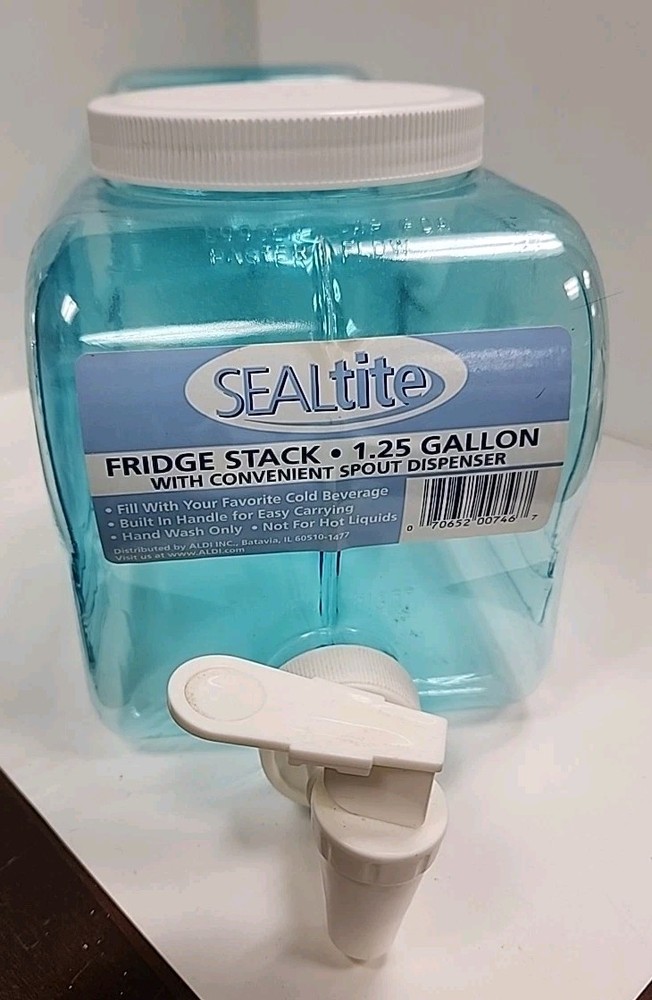 Sealtite Fridge-Stack Plastic Drink Dispenser ~ 5 Quart / 1.25 Gallon ~ New