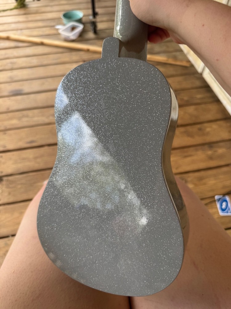 ukulele sparkly silver new