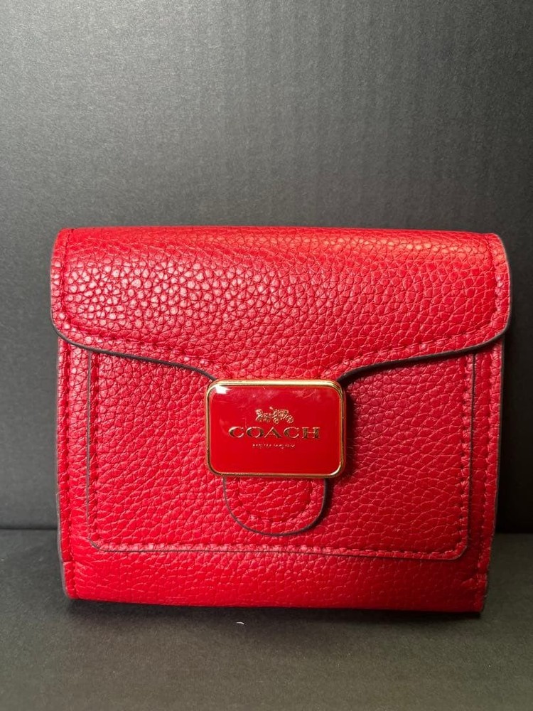 New COACH Red Bi-Fold Wallet