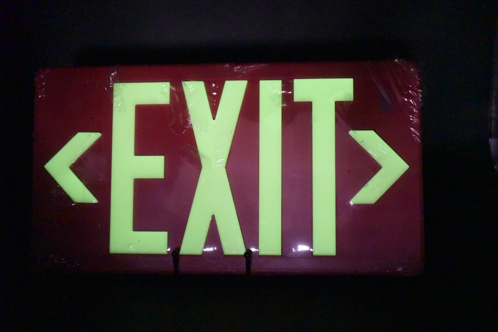 Glo Brite PM100 Plastic Frame Glow In The Dark Plastic Outdoor Exit Sign
