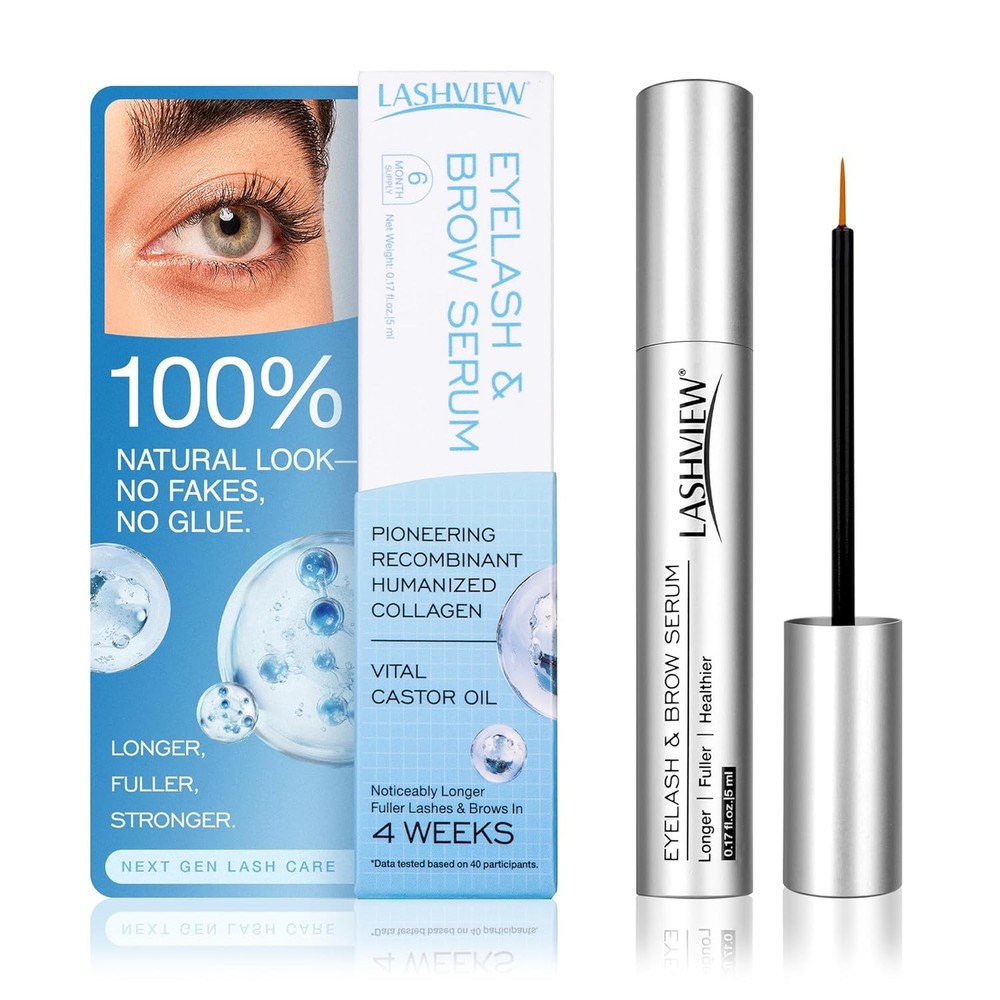 LASHVIEW Advanced Lash Growth Serum for Thicker, Longer Eyelashes and Eyebrows,