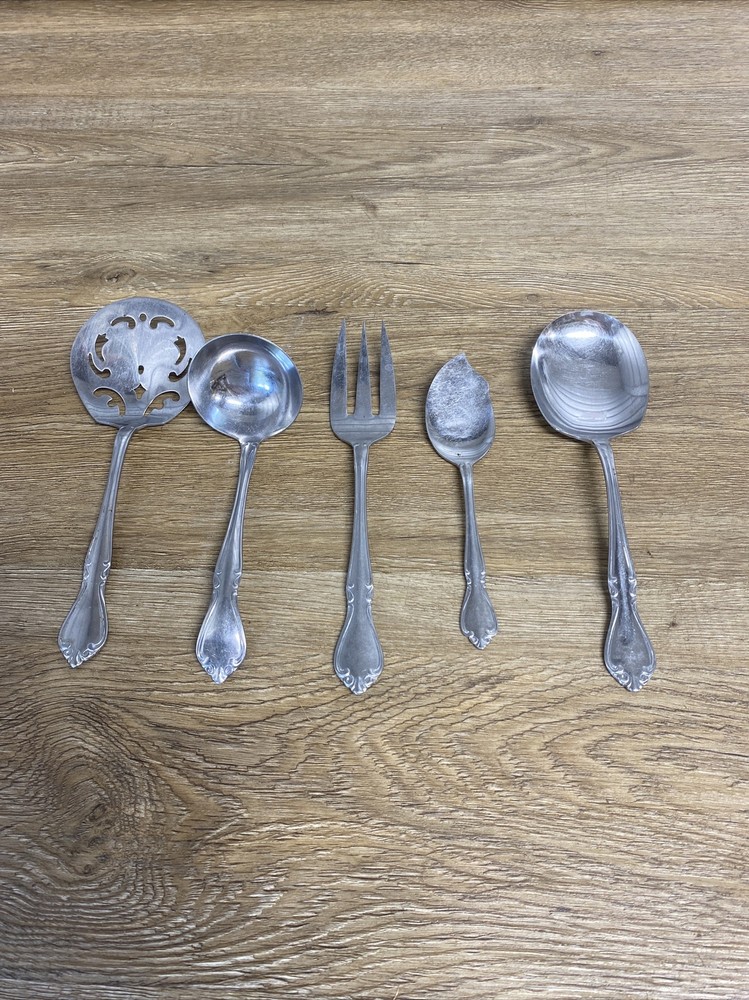 Vtg. 5-Piece Flatware Serving Set CREON By AMC Stainless Japan Pattern