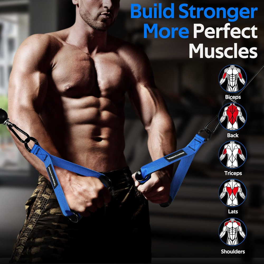 Gym Exercise Handles, Replacement Handle Attachments for Cable Machi