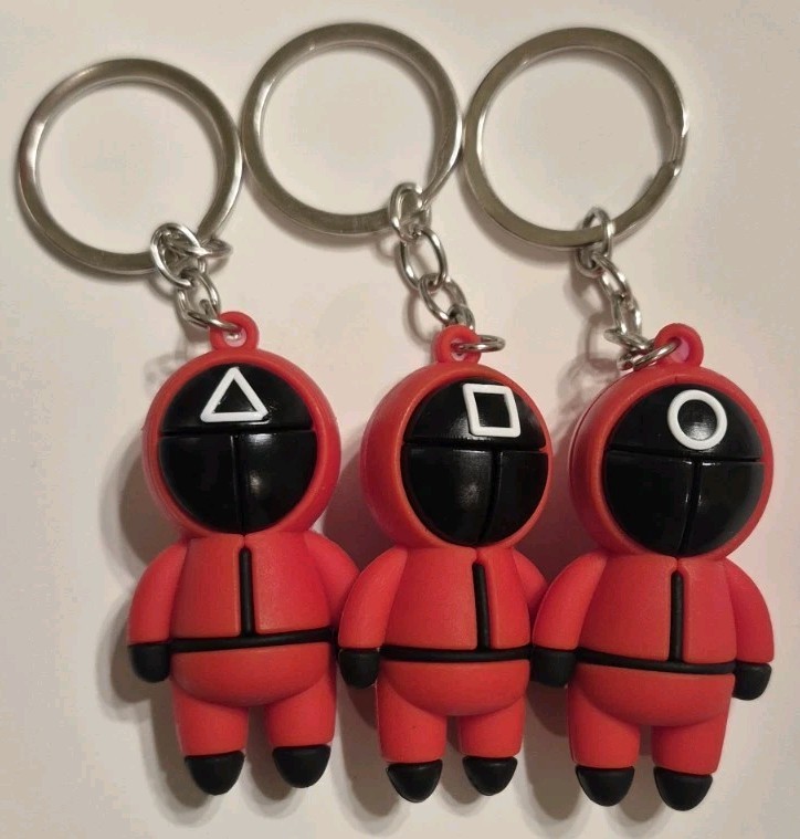 Set of 3 SQUID GAME Triangle, Square, & Circle KEY CHAINS