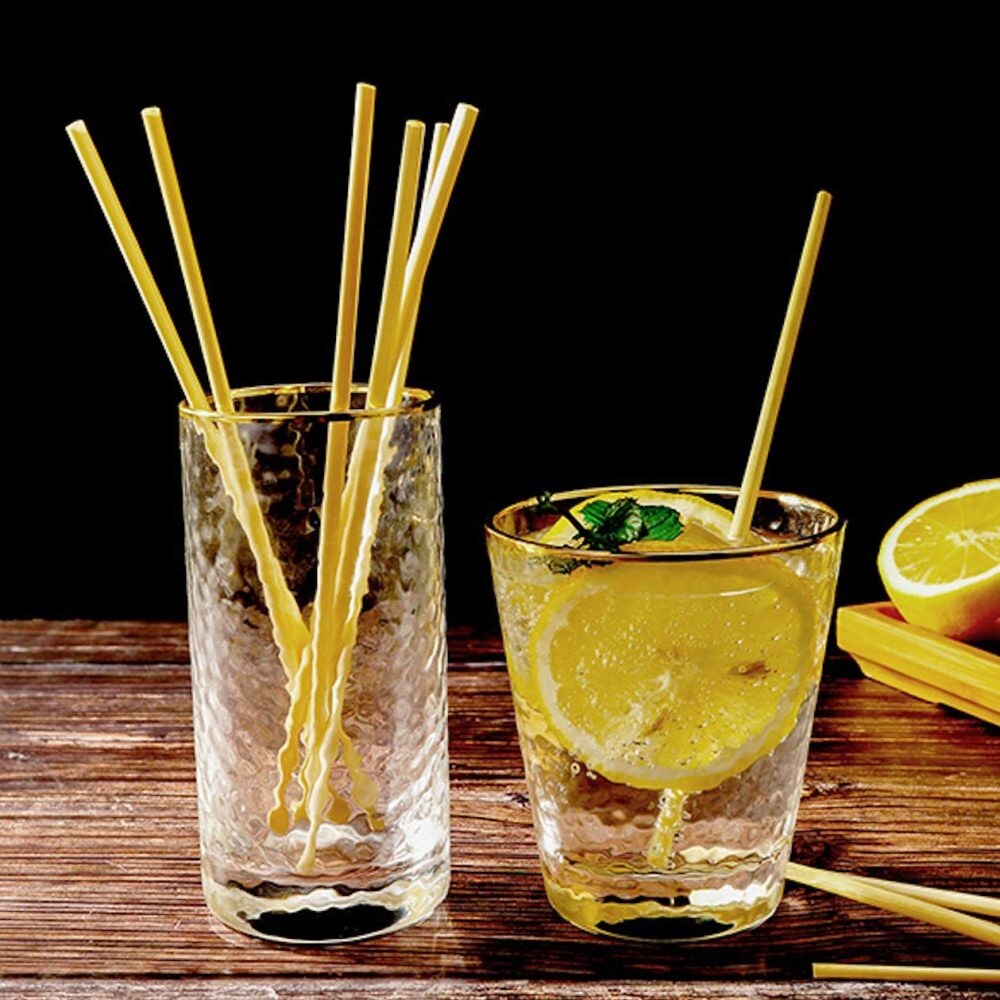 Disposable Wheat Straws 100pcs Biodegradable Eco Alternative to Plastic 100pcs