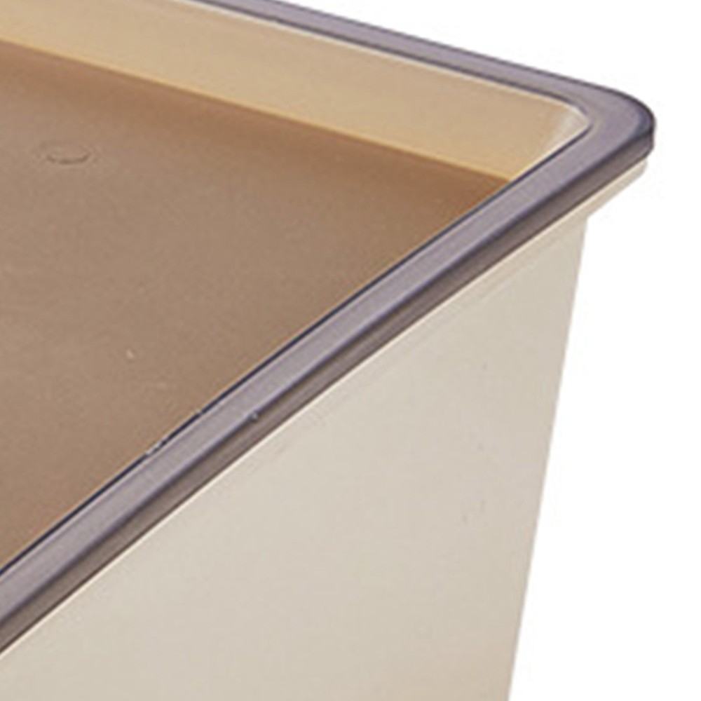 Storage Bin Plastic Box with Lid Stackable Cream Style Ample Capacity Grooved Bo