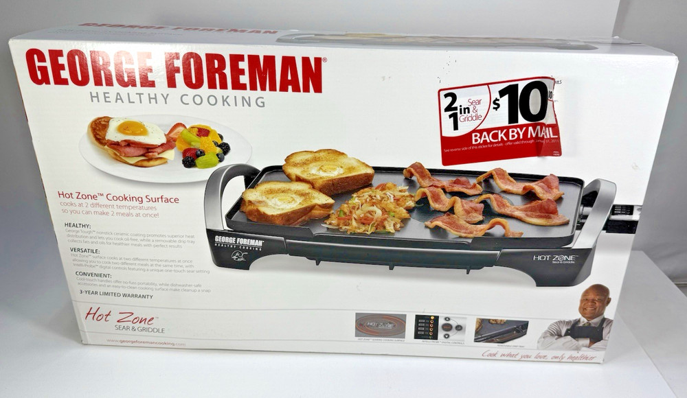 George Foreman Hot Zone Sear & Griddle Cooks At 2 Different Temperatures