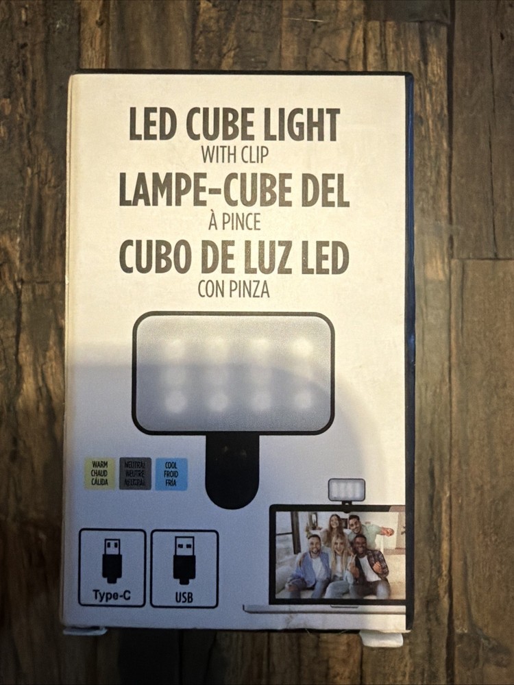 LED Cube Light Phone Computer Selfie Light NEW Black