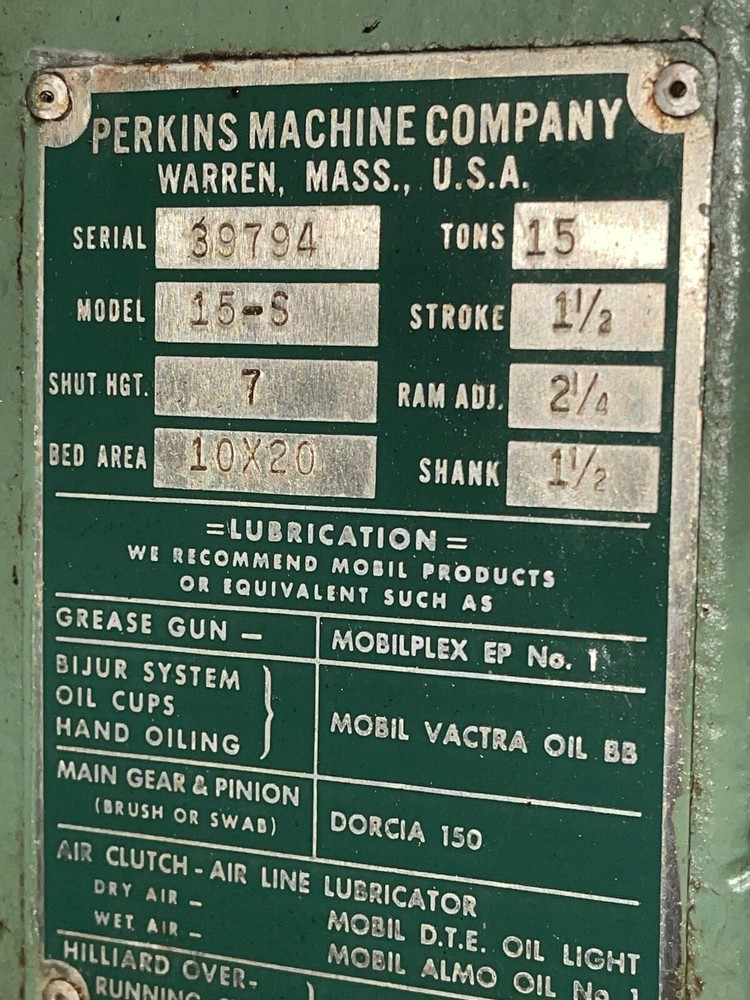 Perkins 15-S Punch press