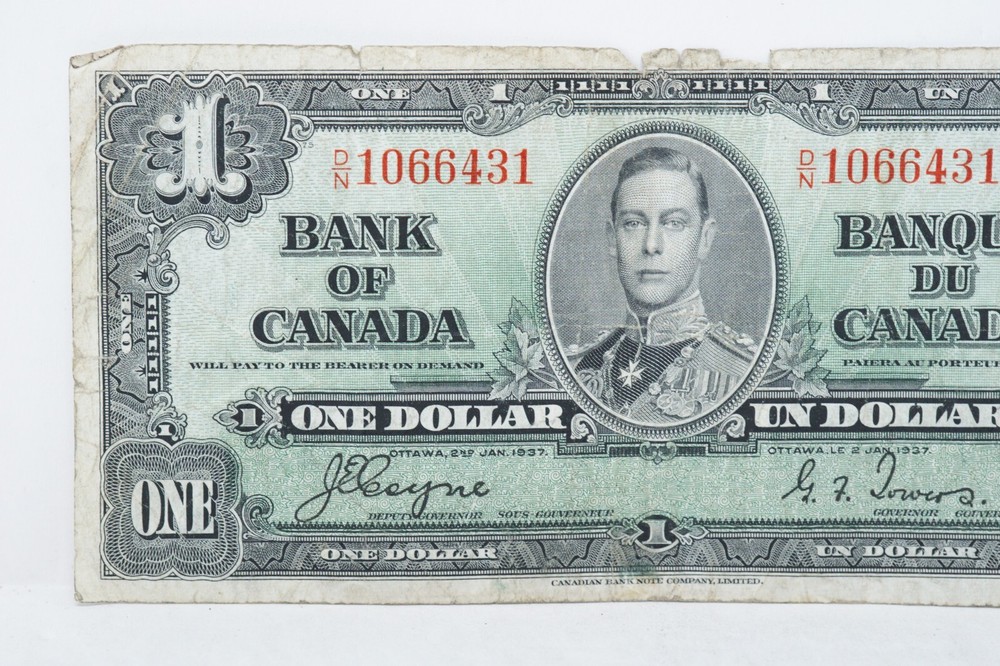 1937 Canada $1 Note Circulated (nb388)