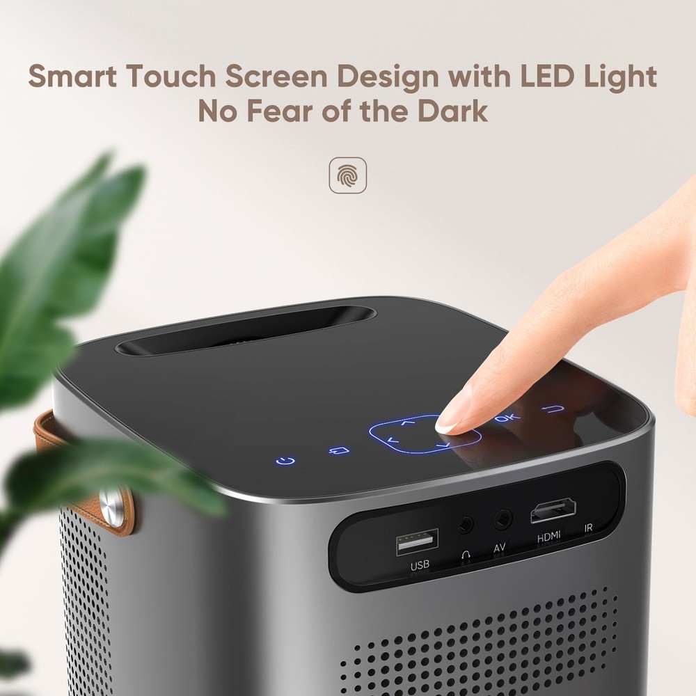 Mini-Portable-Projector, [Unique Handle Design] Mini Projector with WiFi and ...