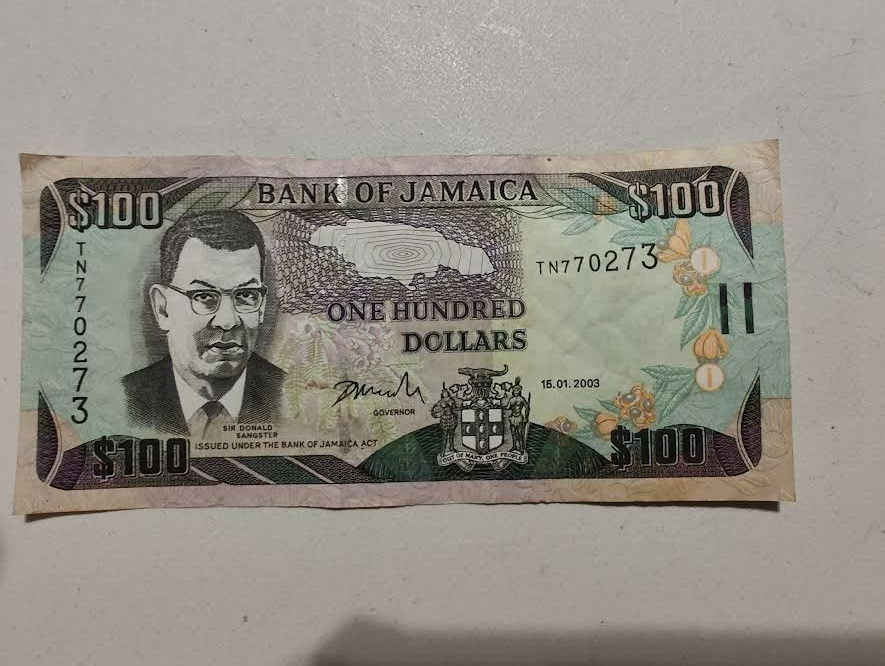 Jamaican $100 banknote 2003