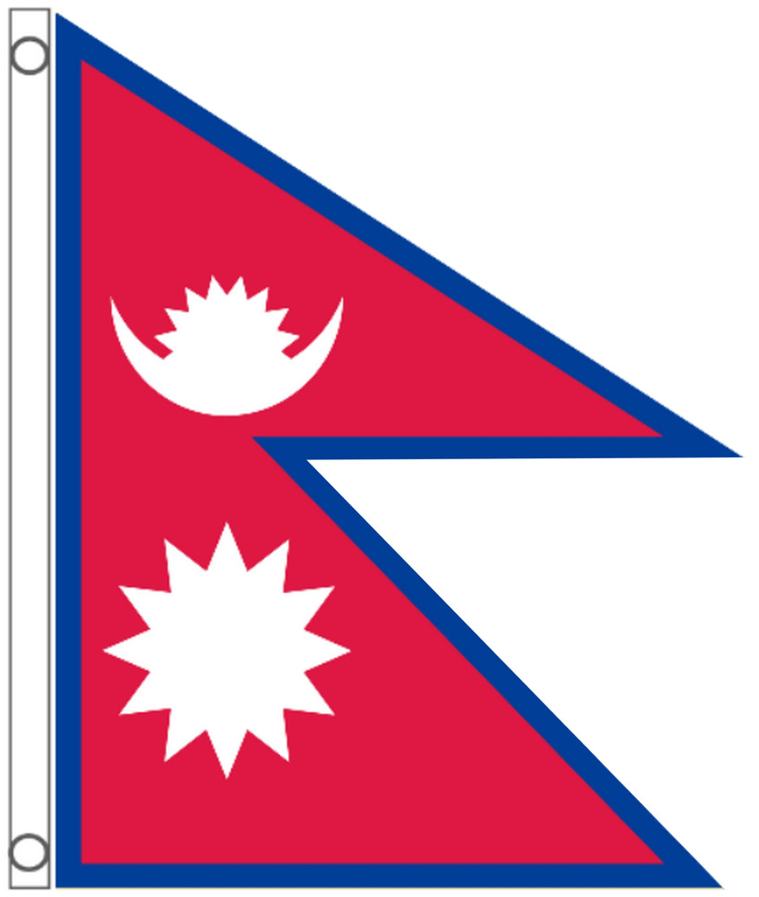 Nepal True Shape 1.6' x 2' (3' x 2' Equivalent) Cut Out Flag