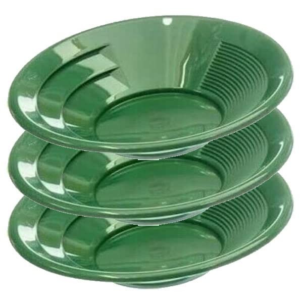 Sluice Monkey (3 Pack) of 10" Green Plastic Gold Pans