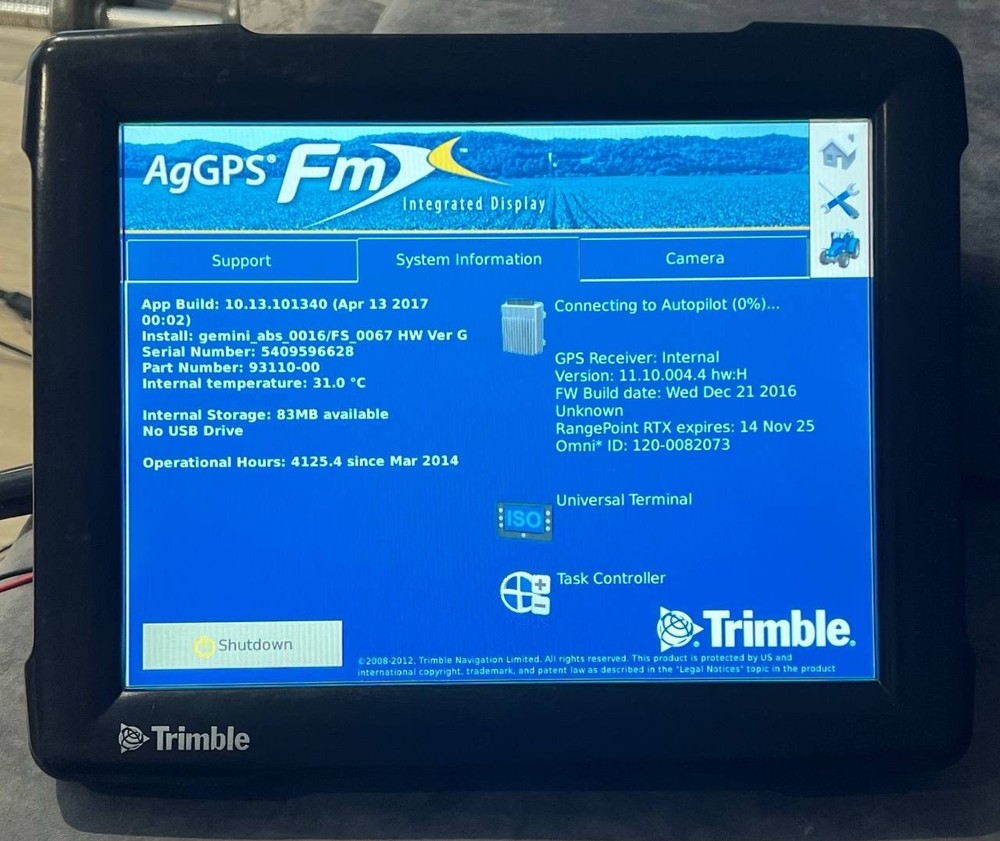 Trimble Fmx FM-1000 Display Task controller GLONASS