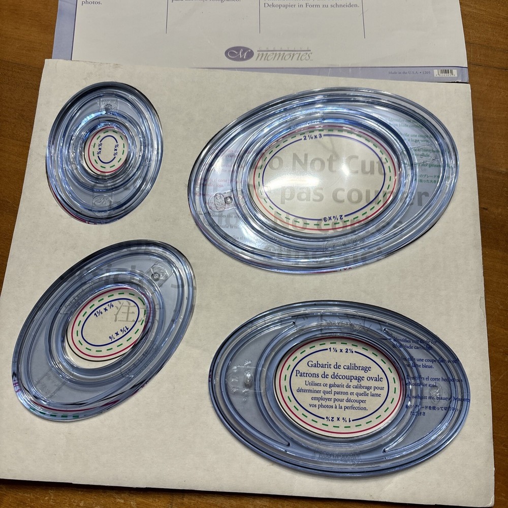 Creative Memories 4 Oval Set Pattern Custom Cutting System with Templates