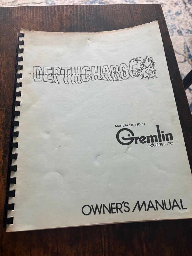 Gremlin DEPTH CHARGE Arcade Video Game Manual