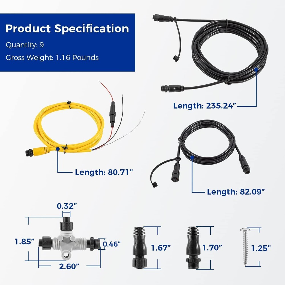 Garmin NMEA 2000 Starter Kit N2K Network Cable Drop/Power/Backbone/Connectors