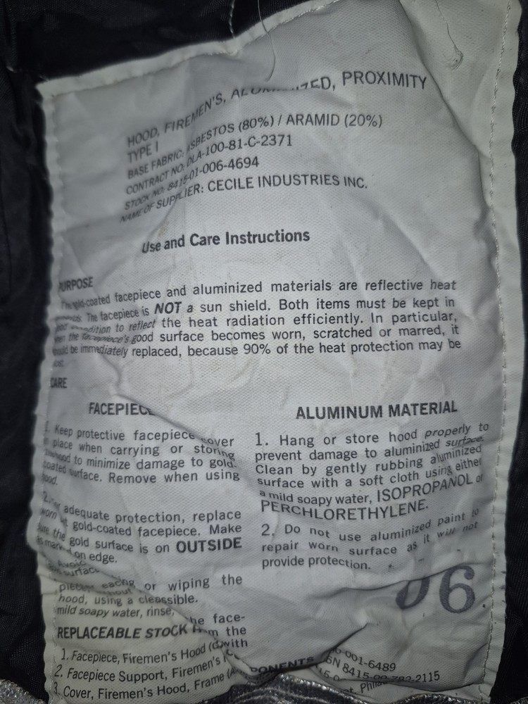 Fireman's Aluminumized Over Pants & Helmet - Medium 34-37